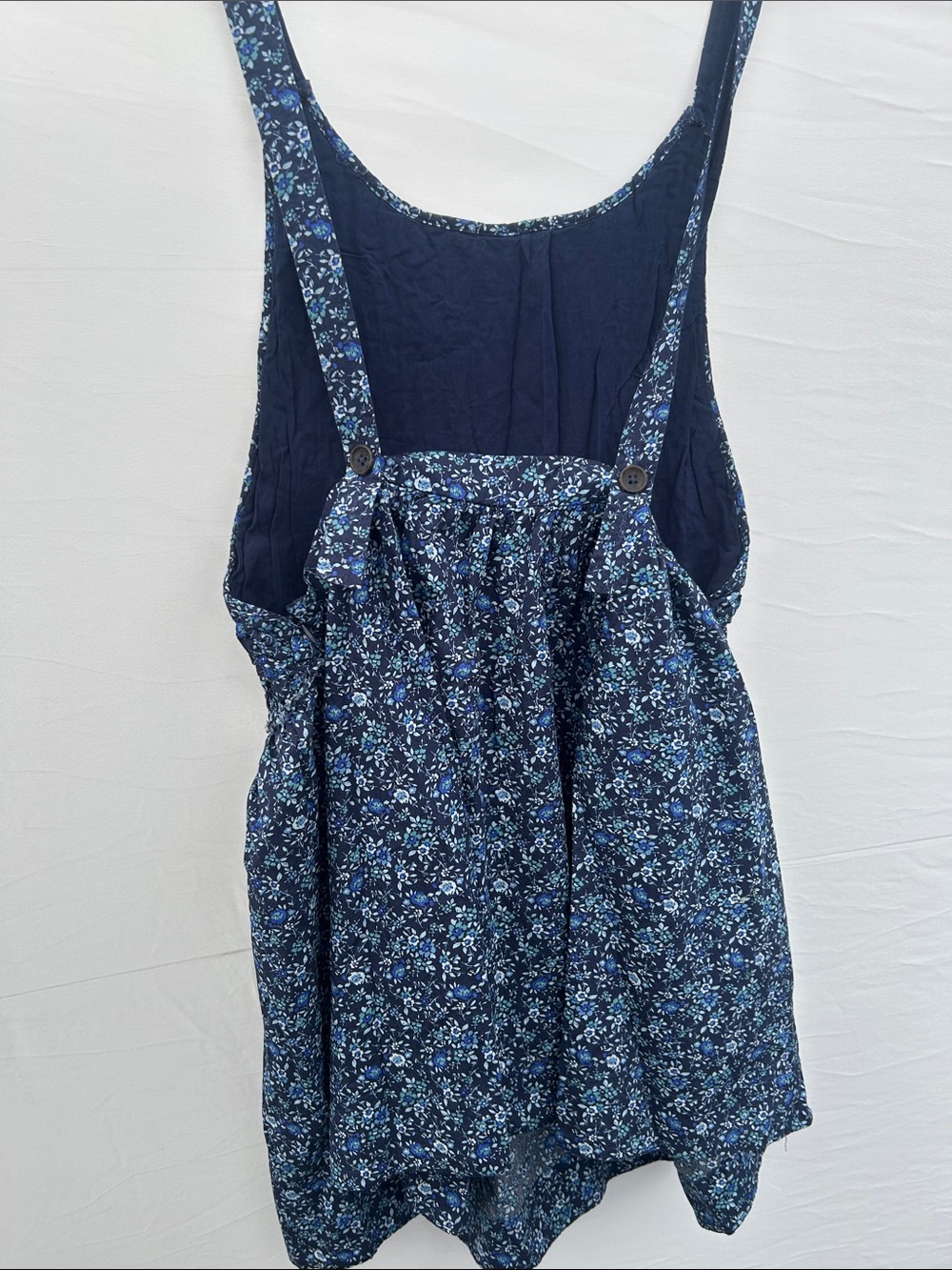 Free People Navy Blue Floral Smocked Sundress - Picture 7 of 9